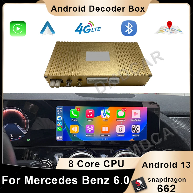 

Snapdragon 662 Wireless Carplay Android 13 Auto interface Decoder box For Benz A B CLA CLS GLA GLB GLC GLE GLS GT V E EQC Class