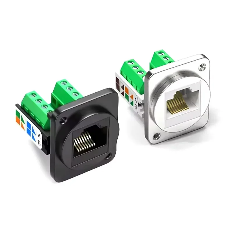 Premium RJ45 Network Cable Panel Socket - Solderless Metal Shielded Extender Connector