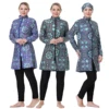H1024 Muslim Women Fullcoverage  Long Sleeves Cover Up Burkinis Three Pieces Plus Size Printing  Swimwear Suits