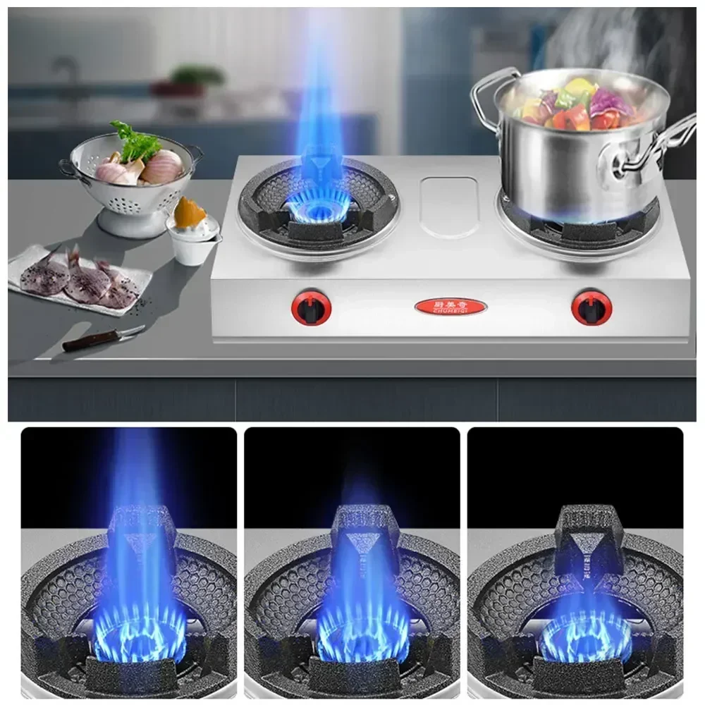 Fire Stove Commercial Gas Stove Single Home Liquefied Gas Medium High -pressure High Fire Double Stain Stainless