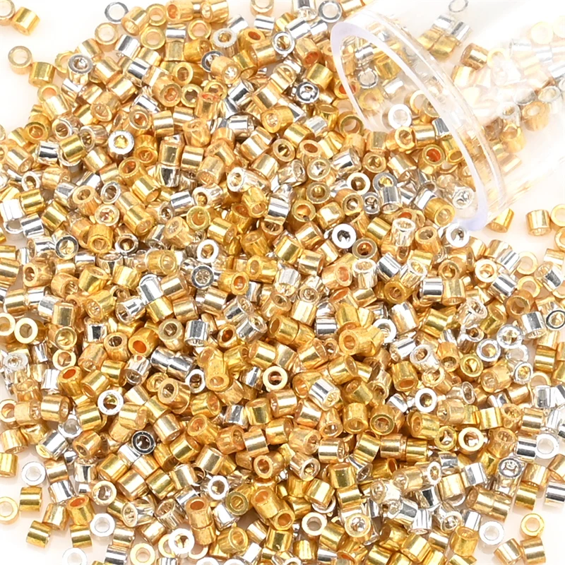 Elegant Metallic Seed Beads in Golden & Silver Tones - 1200pcs