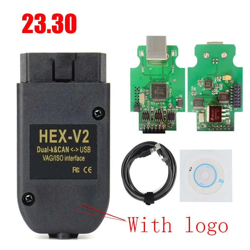 Popular VAG COM 23.11 HEX-V2 VAGCOM OBD USB Interface Scaner FOR