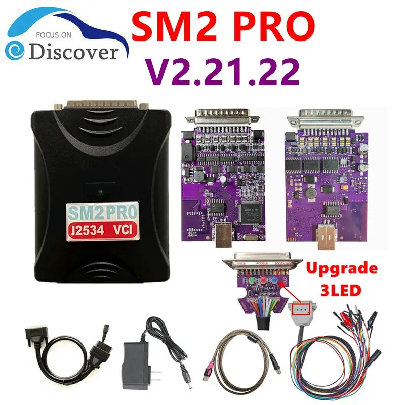 SM2 PRO V2.21.22 J2534 VCI Full Chip Purple Board Boot Dongle Auto ...