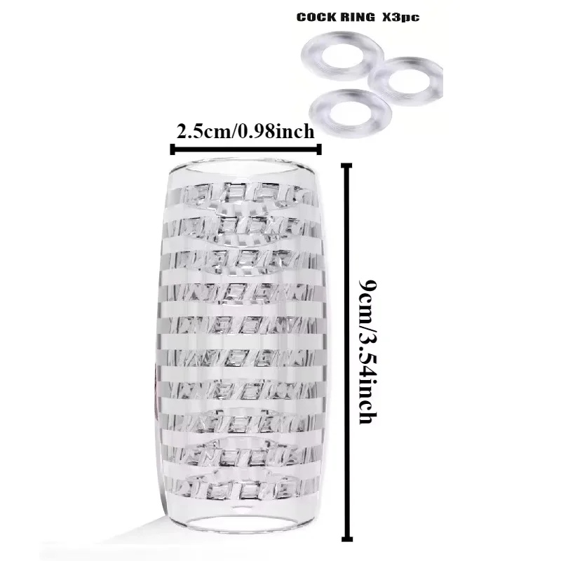 Male Masturbator Cup Soft Pussy Transparent Vagina Adult Goods Exerciser Transparent Masturbator Cup Adults Sex Toys for men18+