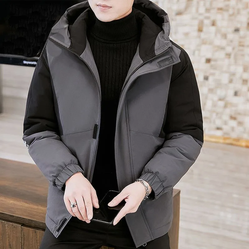 2023 New Men Down Cotton Coat Winter Jacket Short Loose Leisure Parkas Thicken Warm Trend Outwear Hooded High-end Overcoat