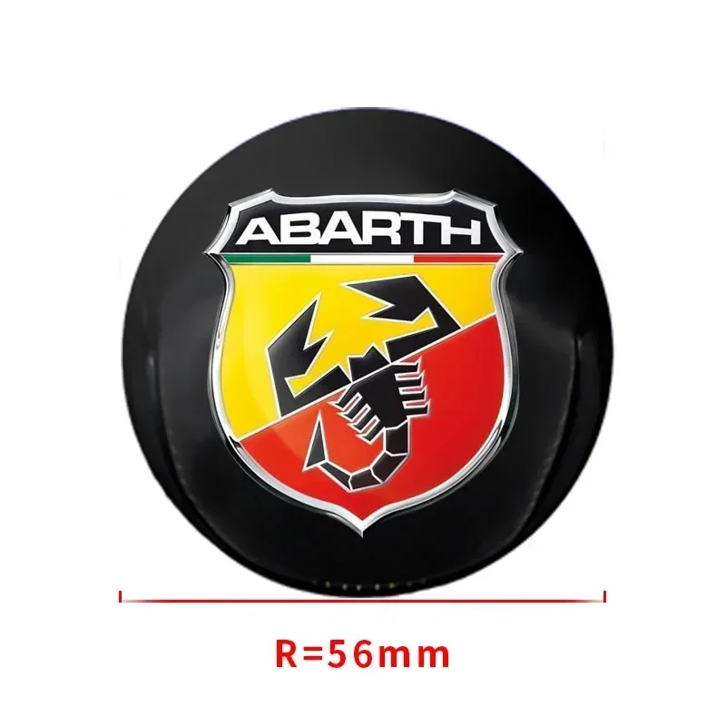 Car Hub Cap Badge sticker for Abarth Punto 500 Tipo Stilo Palio Bravo Doblo Panda Ducato