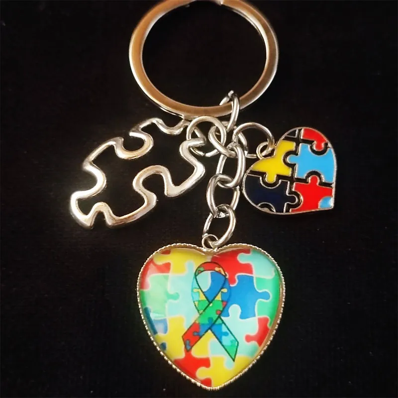 

Unique Keychain Autism Awareness Kid Children Puzzle Keyring Pendant Women Man Jewelry Accessories Gift