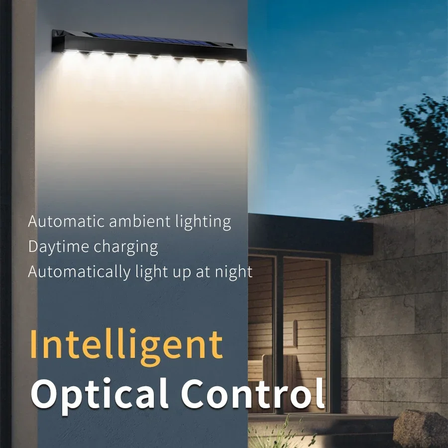Solar-Powered LED Outdoor Wall Light - Waterproof Garden Landscape & Sign Accent Lamp