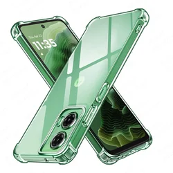 Custodia posteriore trasparente anti-ingiallimento in silicone morbido e resistente per Motorola Moto G Series