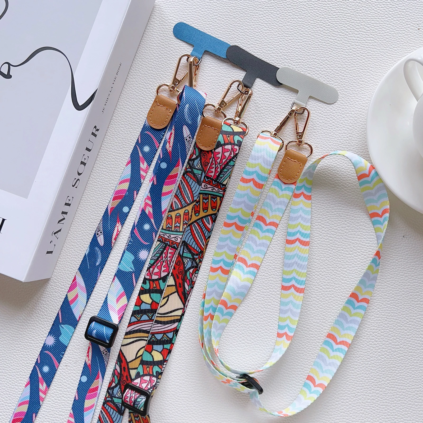 Retro Pattern Crossbody Phone Strap with Adjustable Length - Universal Antilost Neck Lanyard