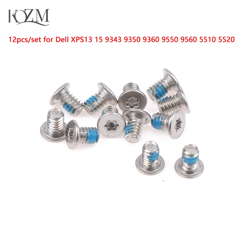 12pcs Laptop Bottom Case Screw Set For Dell XPS13 15 9343 9350 9360 9550 9560 5510 5520 9365 For Laptop Bottom Case