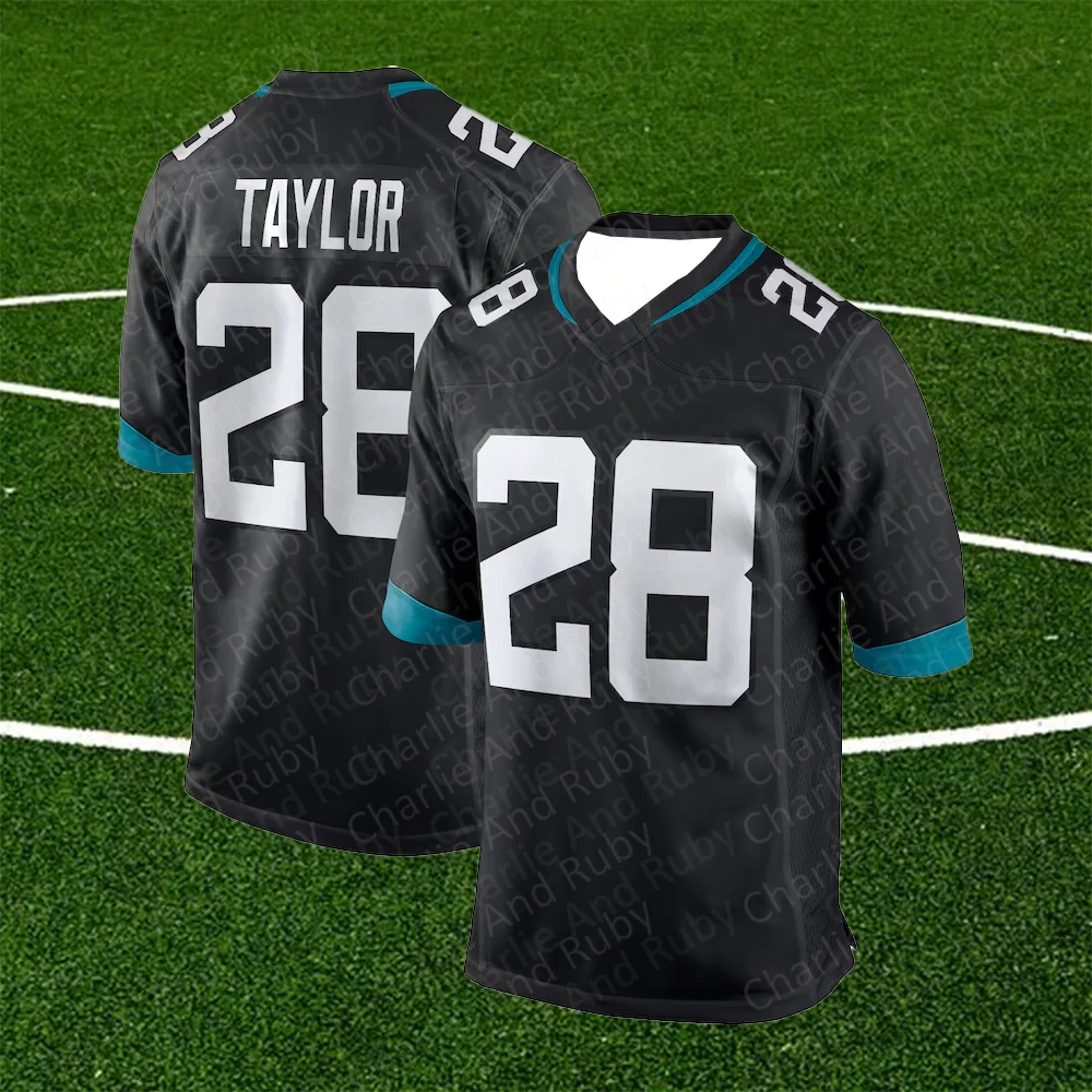 Jersey No.1/16/28 Travis Etienne Trevor Lawrence Fred Taylor Jacksonville Jaguars Prowler Throwback Player Jersey Black Tops 3
