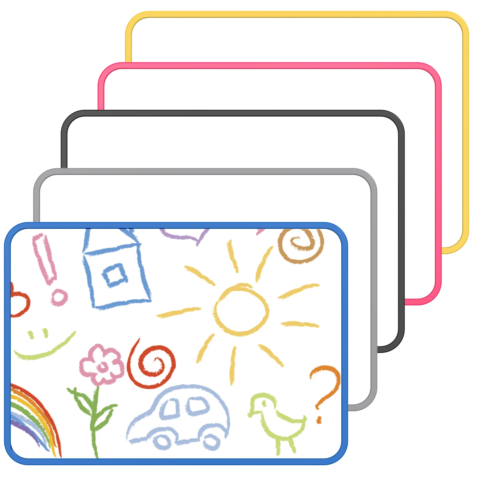 

5Pcs Dry Erase Board for Kids A4 Magnetic Dry Wipe board Double Sided Mini Whiteboard with Plastic Frame for Home School Office