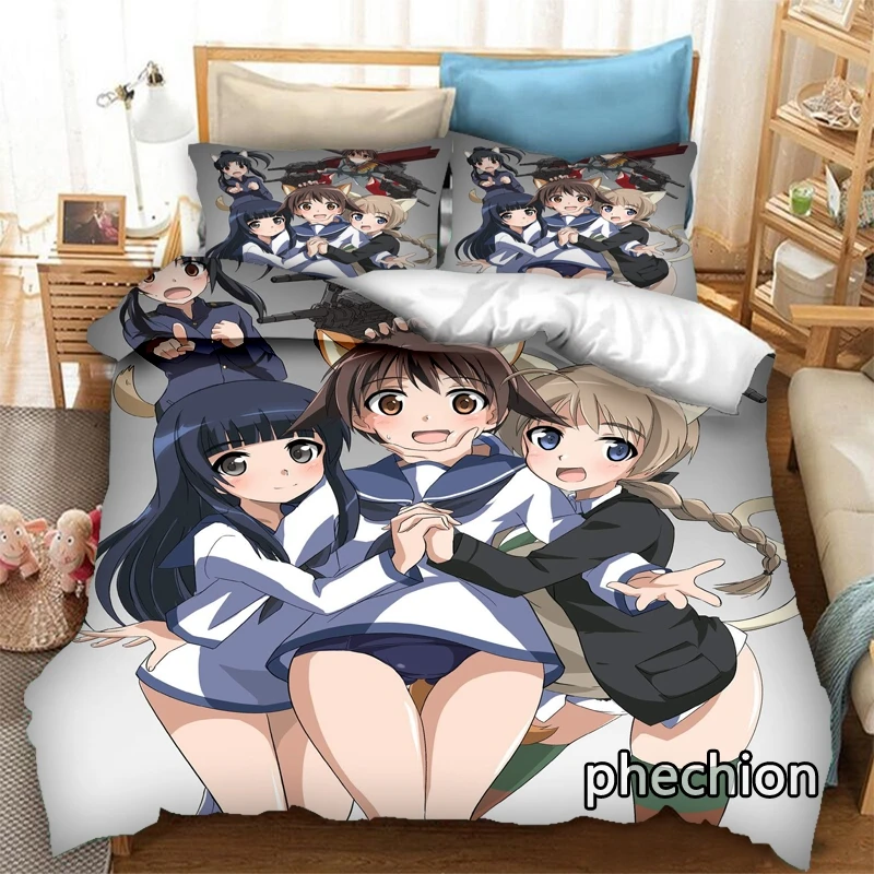 

phechion Anime STRIKE WITCHES 3D Print Bedding Set Duvet Covers Pillowcases One Piece Comforter Bedding Sets Bedclothes Bed K433