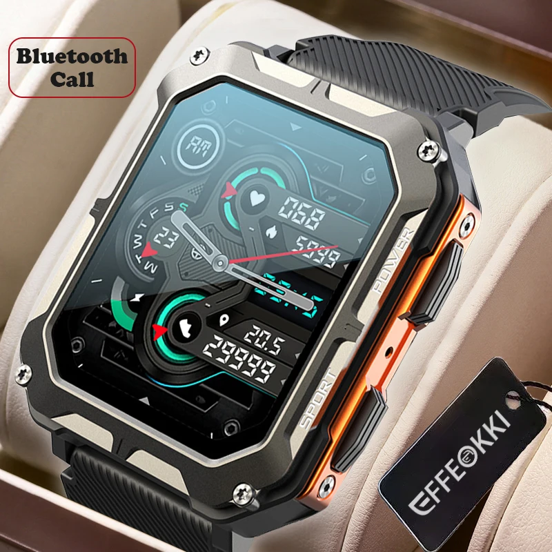 Effeokki C20Pro Bt Call Military Ultra Smartwatch Smart Watch Men Outdoor Tactical Blood Pressure Orologi Da Uomo Impermeabili