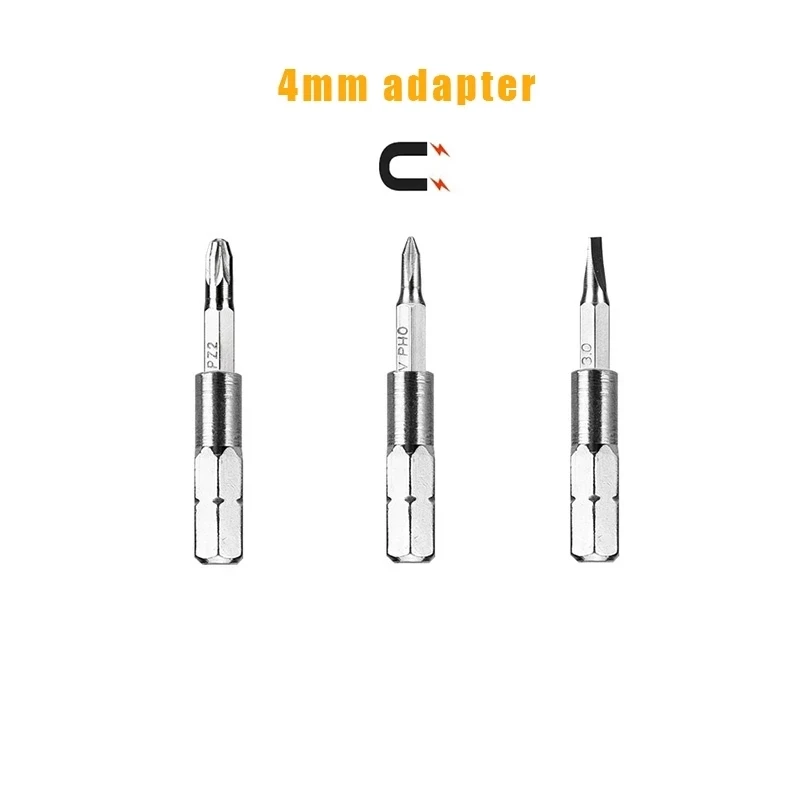 Adattatore convertitore da 4mm-6.35mm Set di punte di precisione Phillips scanalate cacciavite riparazione di punte da trapano Computer con fotocamera del telefono cellulare