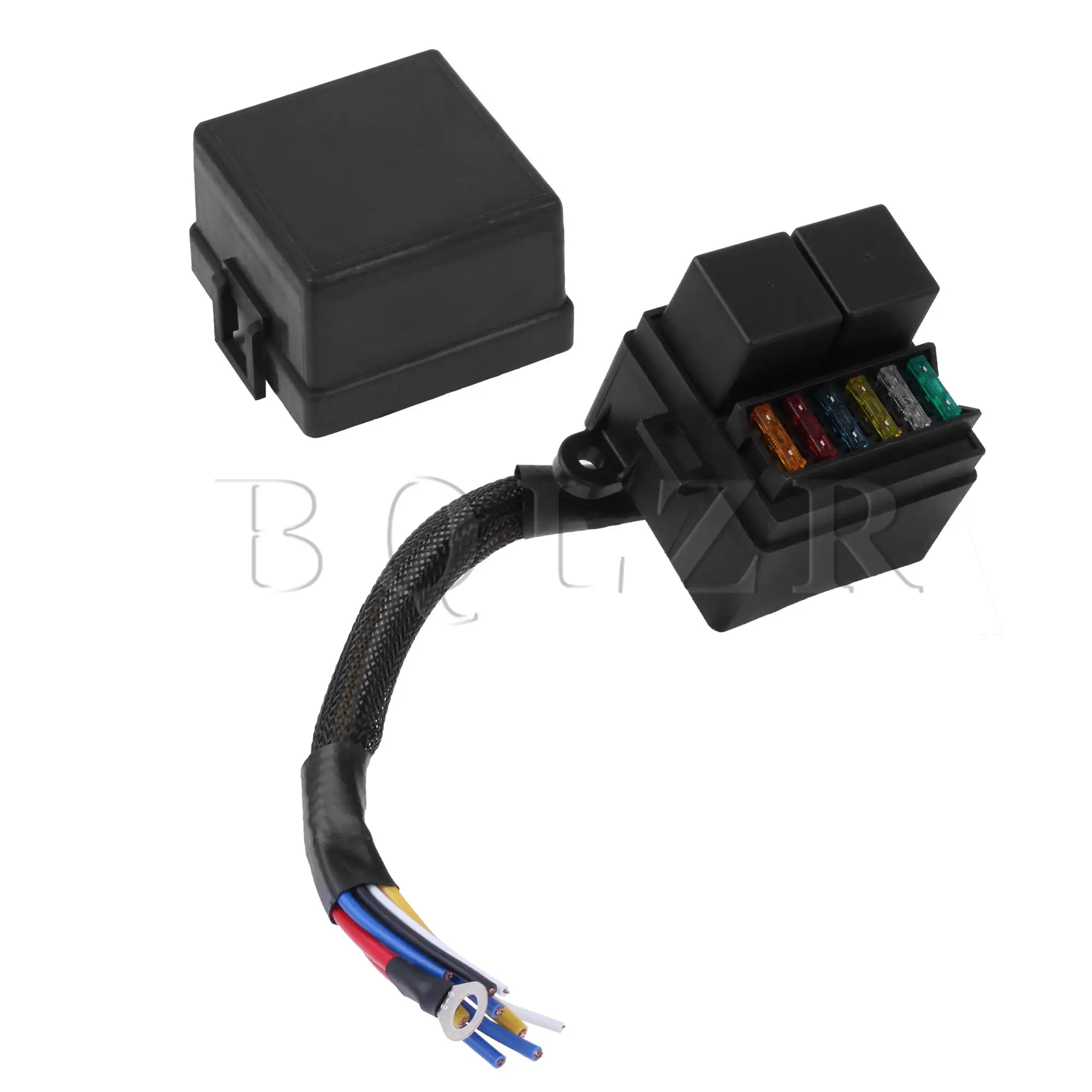 

BQLZR 12V Pre-Wired Fuse Relay Box for Vehicles w/ 2 Slots 80A 6x Fuse Holder
