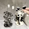 Ceramic Flower Shaped Toothbrush Holder Bathroom Storage Holder Desktop Makeup Brush Storage Rack Bathroom Supplies 1