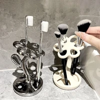 Ceramic Flower Shaped Toothbrush Holder Bathroom Storage Holder Desktop Makeup Brush Storage Rack Bathroom Supplies 1