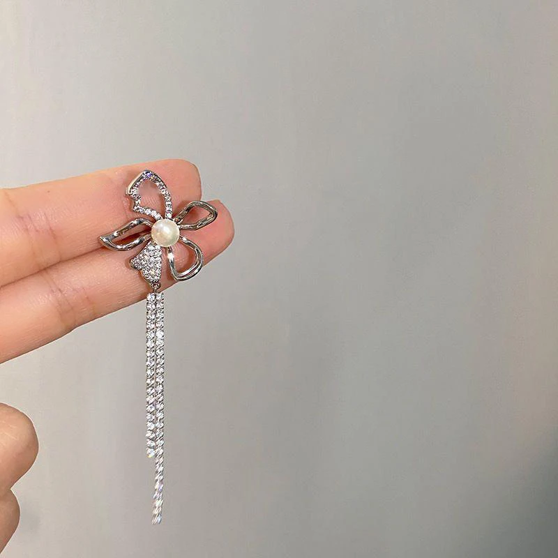 ear clip earrings clip earrings ear clip ear accessories Imitation Pearl Long Tassel Ear Cuff Earring Zircon C Shape Ear Clips No Piercing Earrings Beads Snake Chain Earclip Jewelry