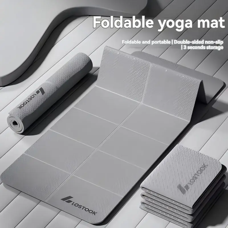 Foldable yoga mat sponge material non-slip thickened fitness mat home exercise 1 pcs