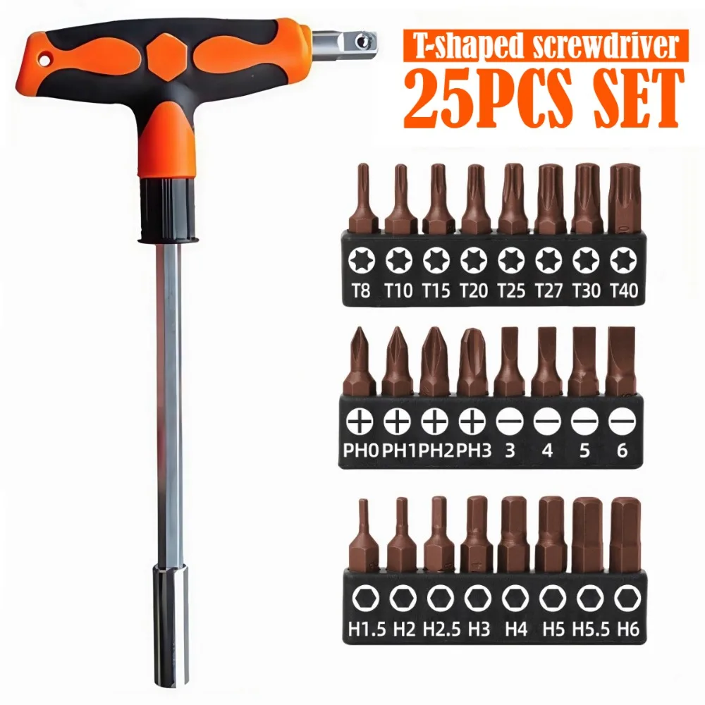 T-Handle Multi-Head Screwdriver & Socket Set