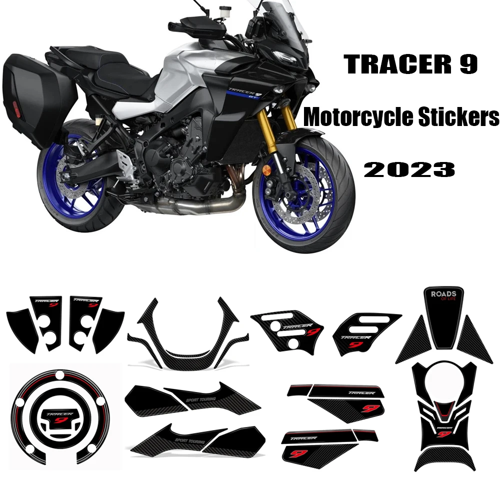 For Yamaha Tracer 9 Motorcycle Stickers Fuel Tank Protection Decal Complete Set Body Decals Anti-Scratch TRACER 9 2023