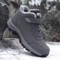 Men's Cotton Shoes Winter Warm Fleece Lined Snow Boots Middle-Aged And Elderly Fashion Dad Shoes Step Sports Cotton Shoes