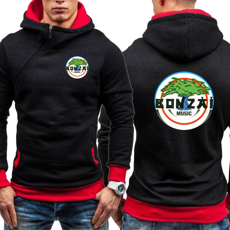 Felpa Con Cappuccio Da Uomo Di Alta Qualità Bonzai Records Music Print Giacca Con Cappuccio Felpa In Pile Pullover Outwear Casual Maschile Streetwear