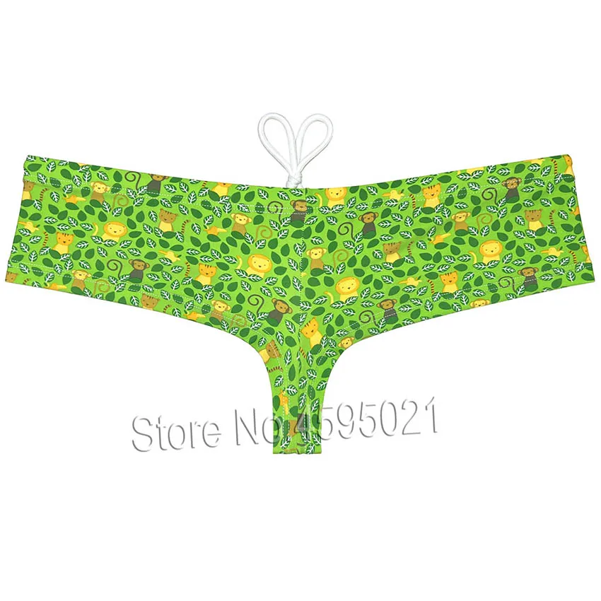 Men's Cheeky Boxer Colorful Soft Swimwear Board Surf Swim Bikini Drawstring Skimpy Swimsuits