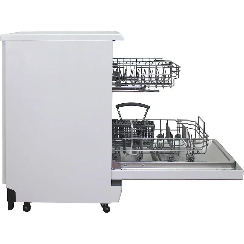 QWSPT SD-9263W 18″ Wide Portable Dishwasher with ENERGY STAR,6 Wash Programs,8 Place Settings and Stainless Steel Tub – White 6