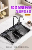 Évier de cuisine cascade grand évier simple 304 en acier inoxydable lave-vaisselle bassin à légumes domestique 1