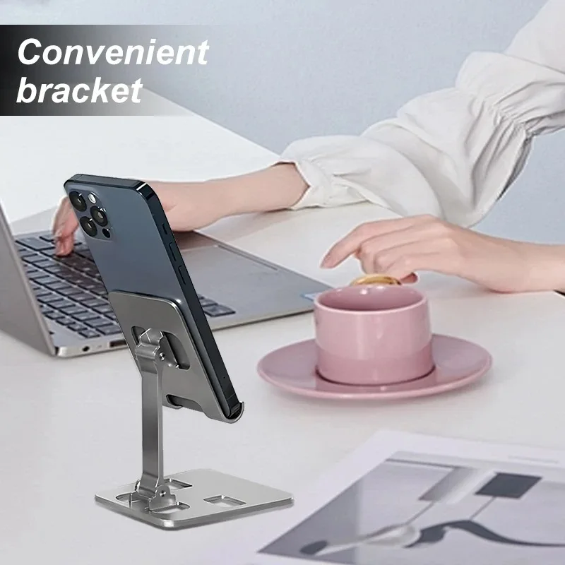 Aluminum Alloy Phone Holder for iPhone 13Pro Xiaomi mi 9 Metal Phone Holder Foldable Phone Holder Desktop for iPhone 12 11 XS