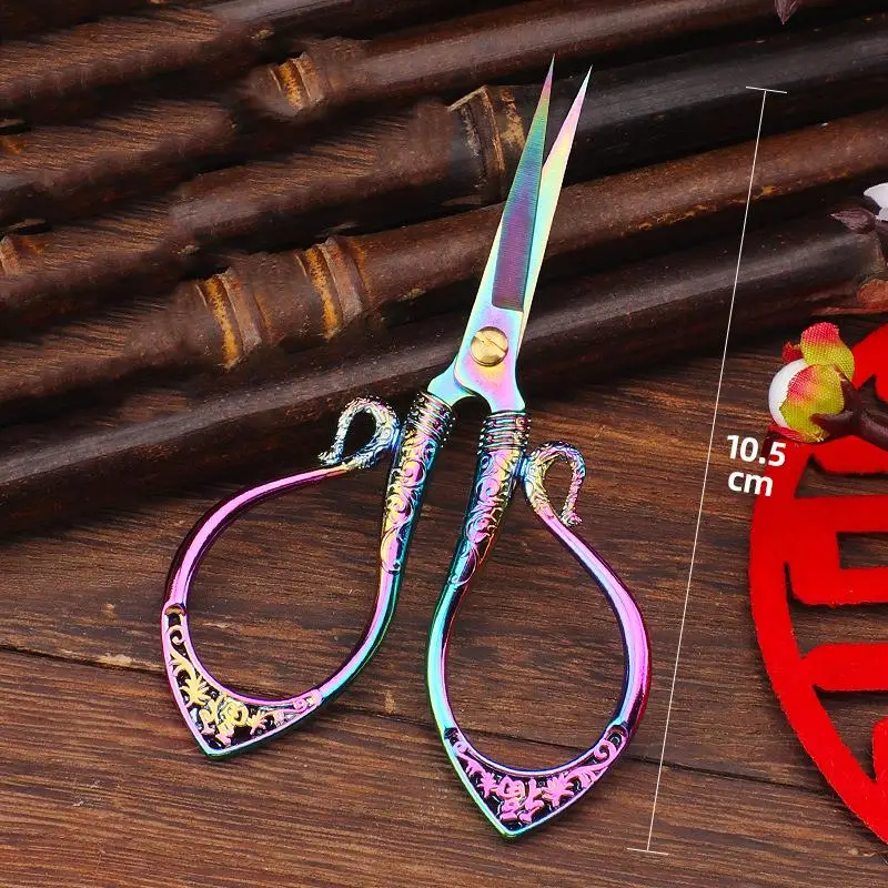 Sewing Scissors Retro Stainless Steel Yarn Shears Cloth Cutter Household Embroidery Tailor