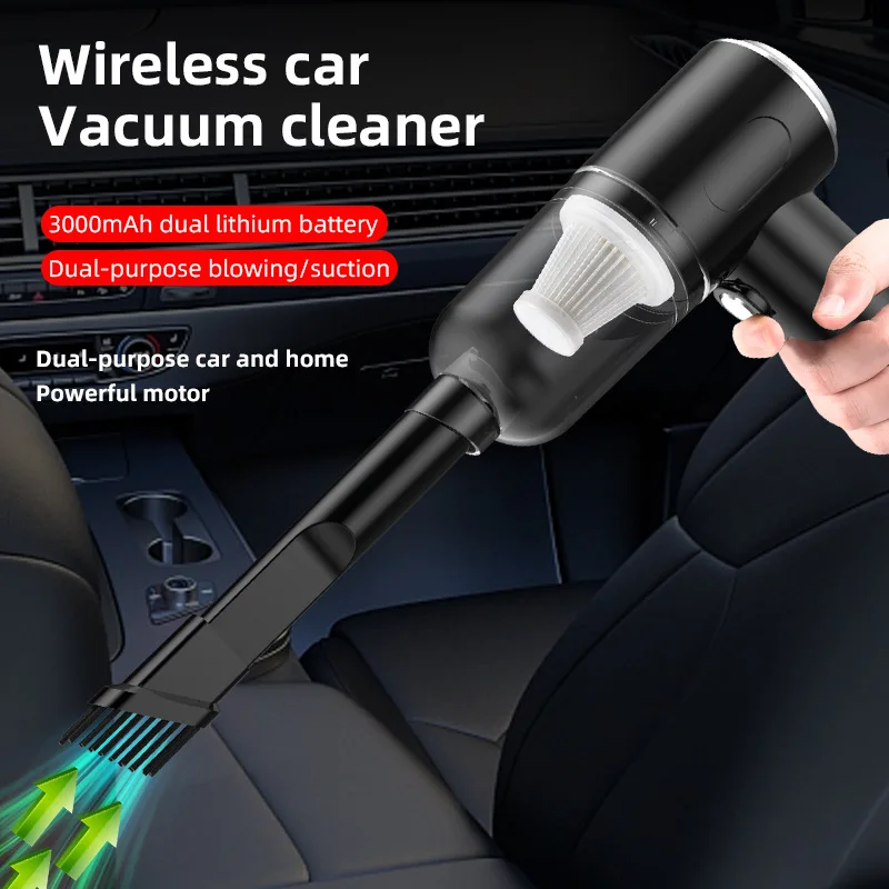 Car Vacuum Cleaner Handheld Small Car Cleaner High Power Mini Charging Multifunctional Blowing Tool Lighting Cleaning