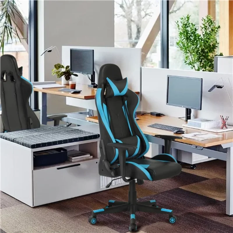 

SmileMart Executive Chair with Adjustable Height, 330.7 lb. Capacity, Neon Blue gaming chair gamer chair office chair