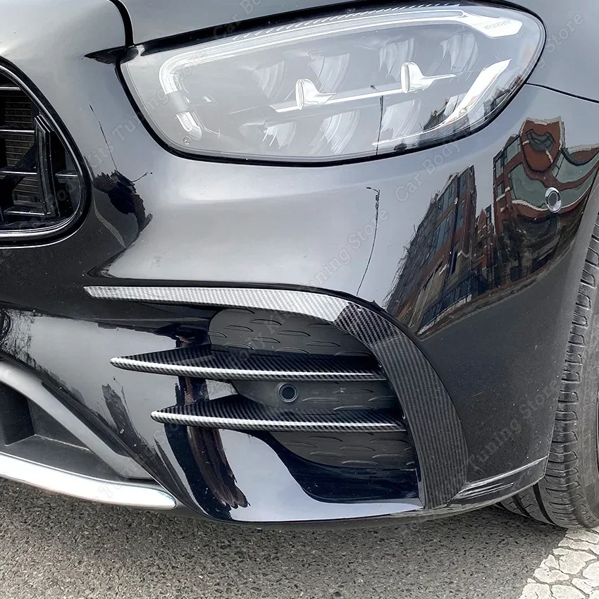 Für Merces Benz E-Klasse W213 C238 S213 Pre-Facelift AMG 2016-2020 Außenkörperseite Frontstoßstange Lippe Trim Abckung Aufkleber  34