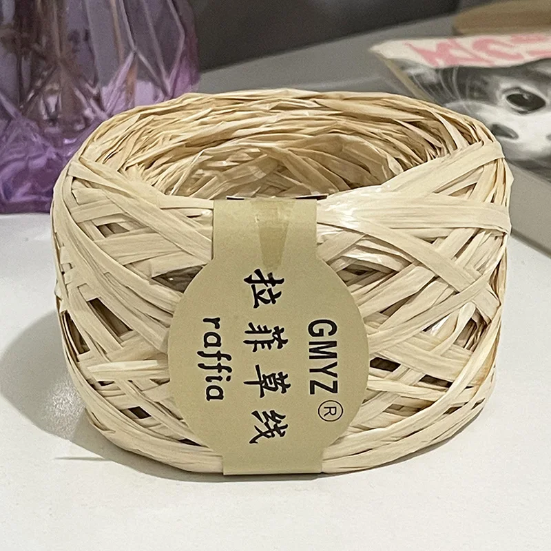 100M/Roll Washable Japanese Plant Raffia Straw Thread Hand-Woven Bag Summer Knitted Hat Hook Crochet Line DIY Eco Friendly 4