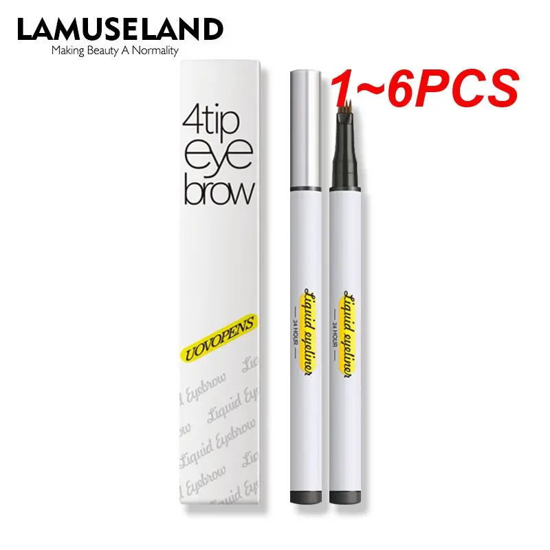 

1~6PCS New 4 Fork Tip Eyebrow Tattoo Pencil Liquid Waterproof Eyebrows Pen Make Up Female Cosmetics Beauty Health Makeup For