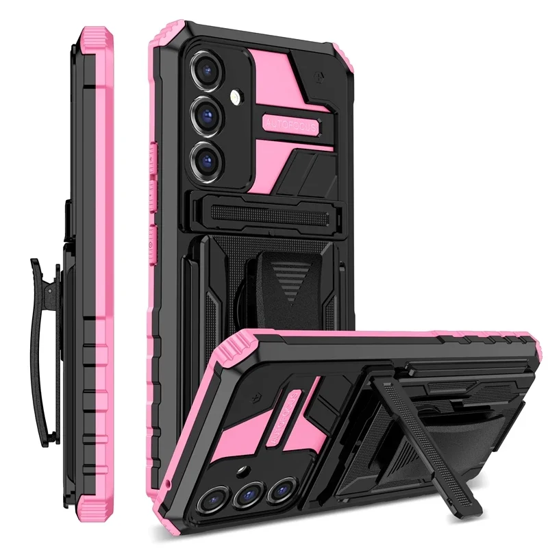 Durable Armor Case with Belt Clip Holster and Kickstand