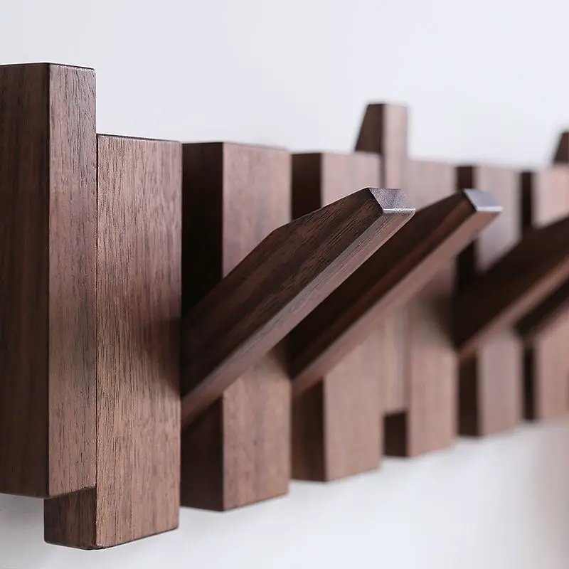 Wall Mounted Coat Rack clothes rack clothes hook Solid Wood for Entrance Door Home Decor
