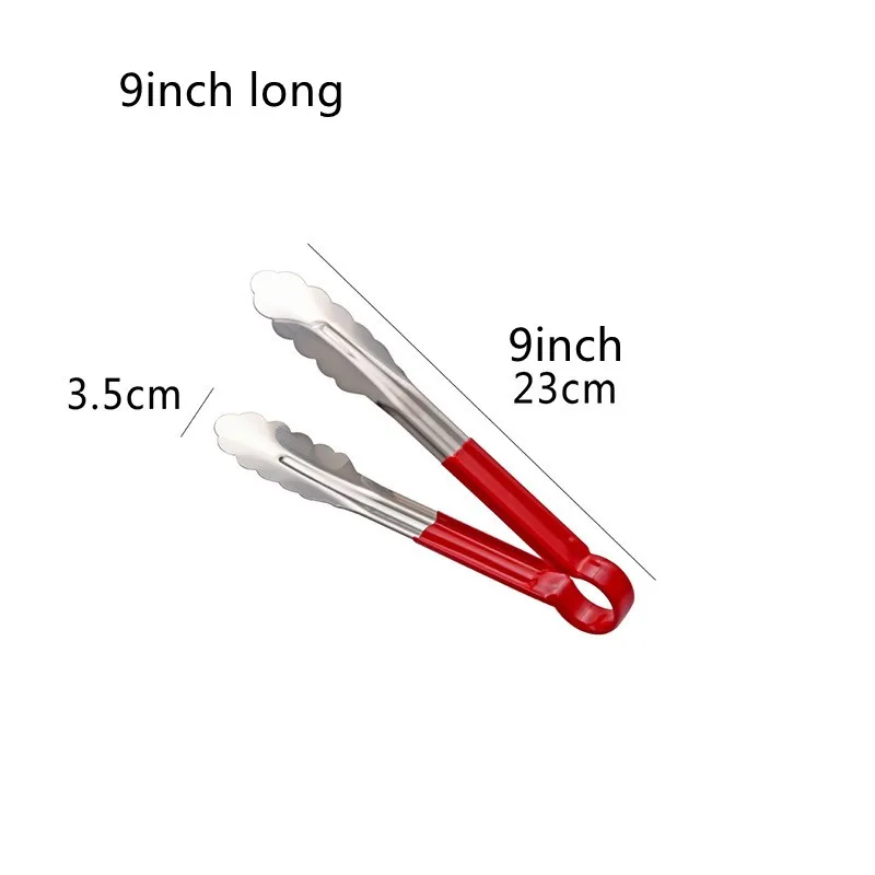 Stainless steel Silicone Kitchen Tongs Long BBQ Tong Food Tongs With Silicone Covered Handle 9/12/14/16 inch