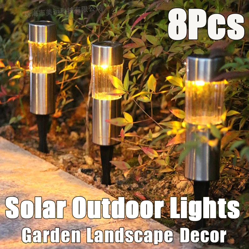 

8Pcs Solar Powered Lawn Light Courtyard Villa Garden Outdoor Yard Christmas Decoration Waterproof Floor Mounted Small Night Lamp