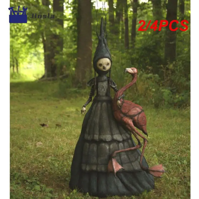 

2/4PCS 16cm Halloween Witch Figurine Creepy Witch Sculptures Statue Resin Garden Decoration for Home Patio Yard Lawn Porch