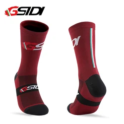 Premium High-Performance Compression Sports Socks for Outdoor Cycling and Running (Vertical bar red)