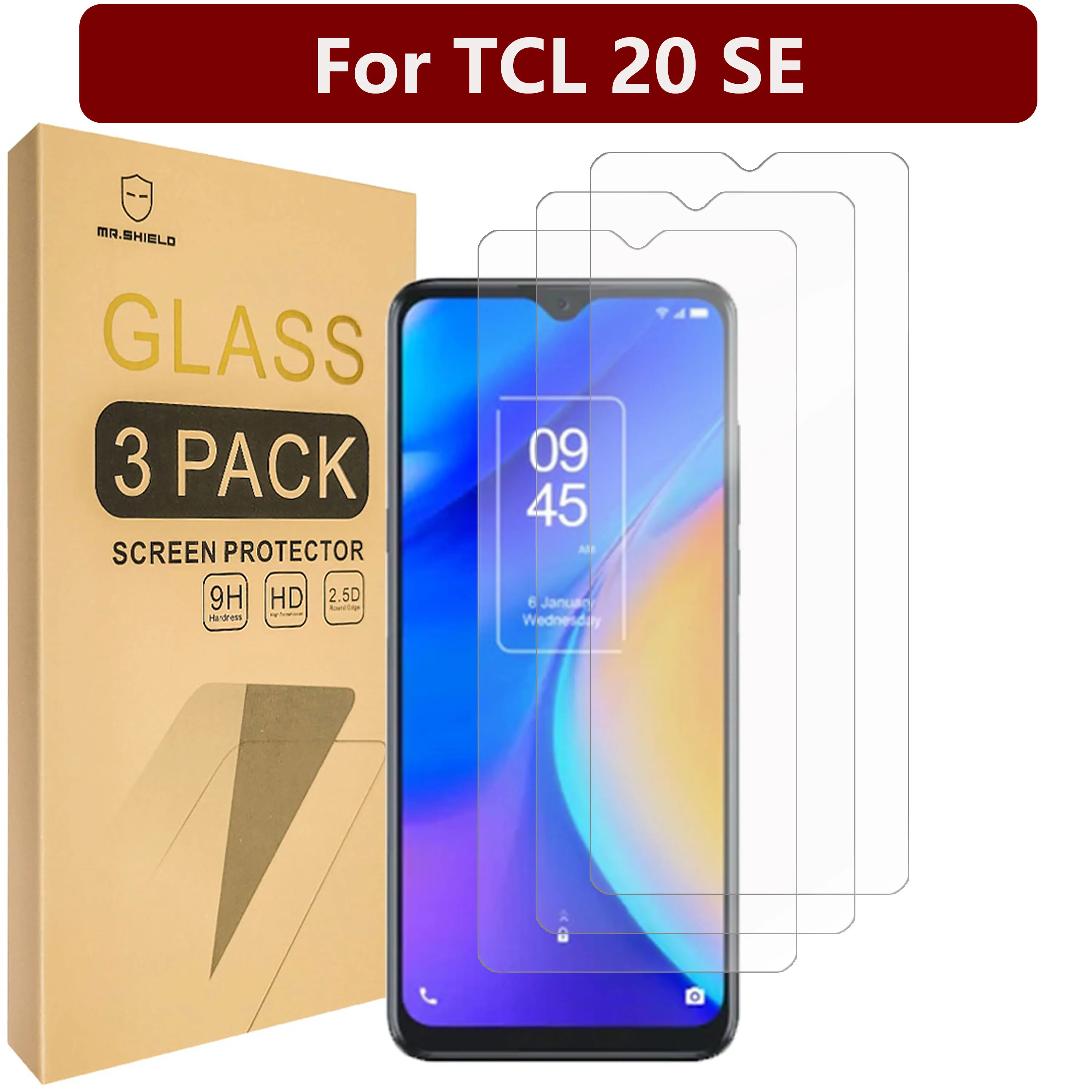 

Mr.Shield [3-Pack] Designed For TCL 20 SE [Tempered Glass] [Japan Glass with 9H Hardness] Screen Protector