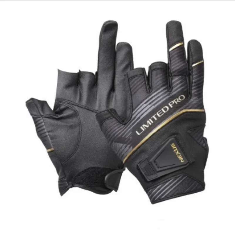 Leather Fishing Gloves Three-finger Fishing Gloves for Men Waterproof Five Finger Cut Anti-scratch MLXL