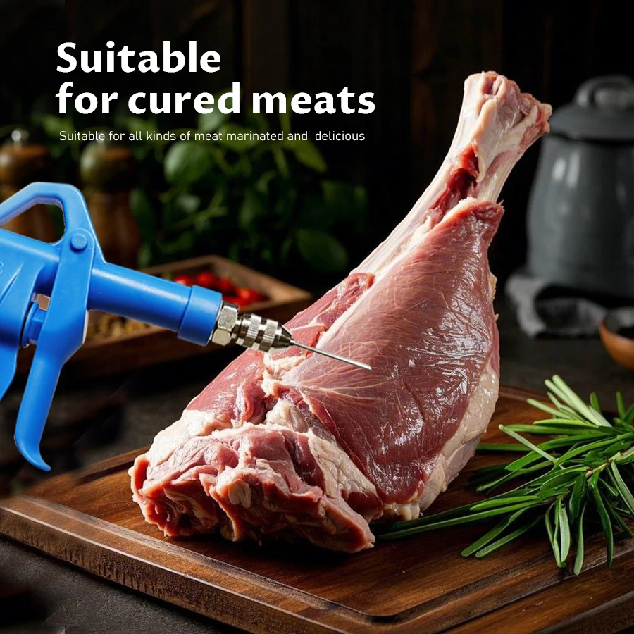 BBQ Lamb Chop Legs Brine Electric Injection Gun Marinade Meat Marinade Water Pump Machine Accessories Double Gun Needles