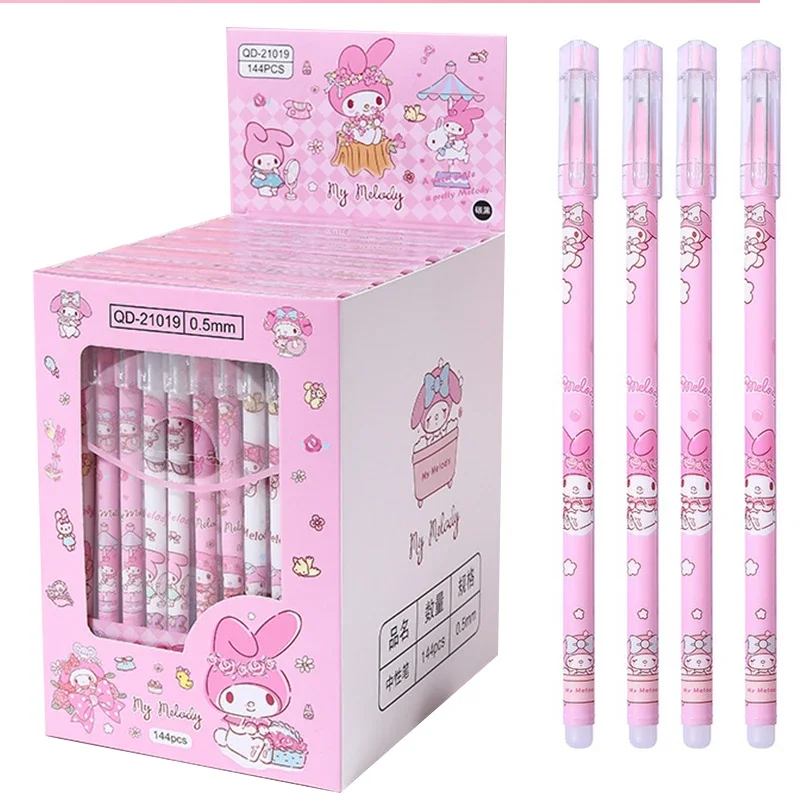 12 개/상자 Sanrio Cinnamoroll Pom Pom Purin Kuromi 학교로 돌아 가기 귀여운 펜 문구 용품 펜 학교 선물