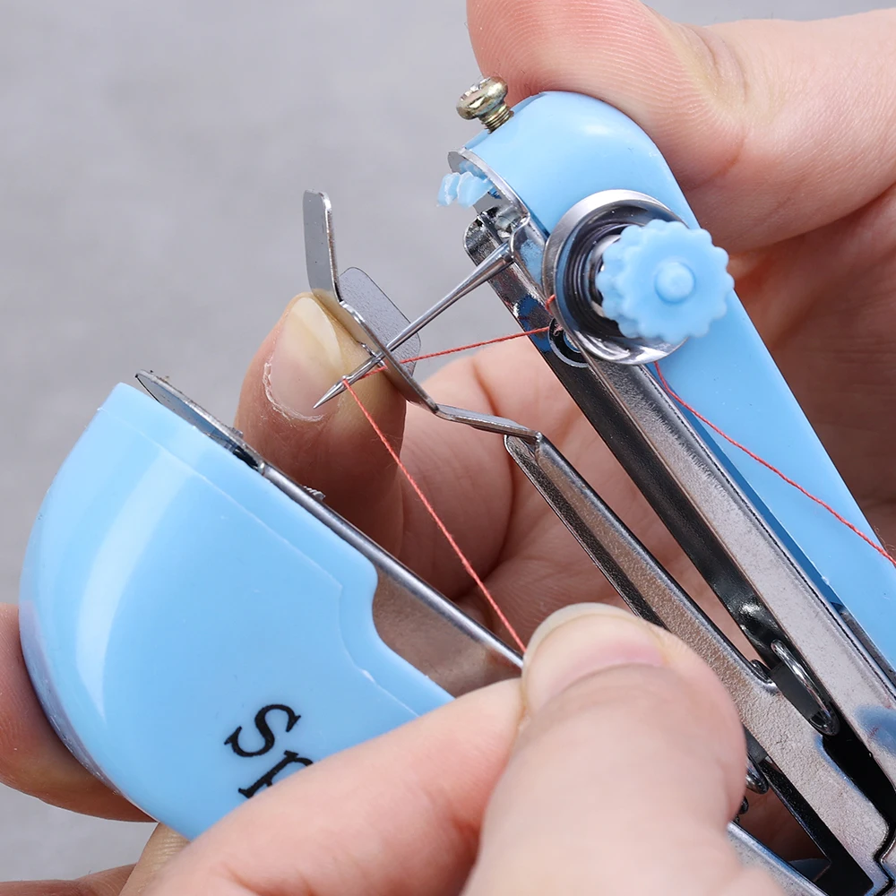  Small Sewing Machine Tools Cordless Portable Handheld Mini  Sewing Device Blue Stitching Machine Textile Machine